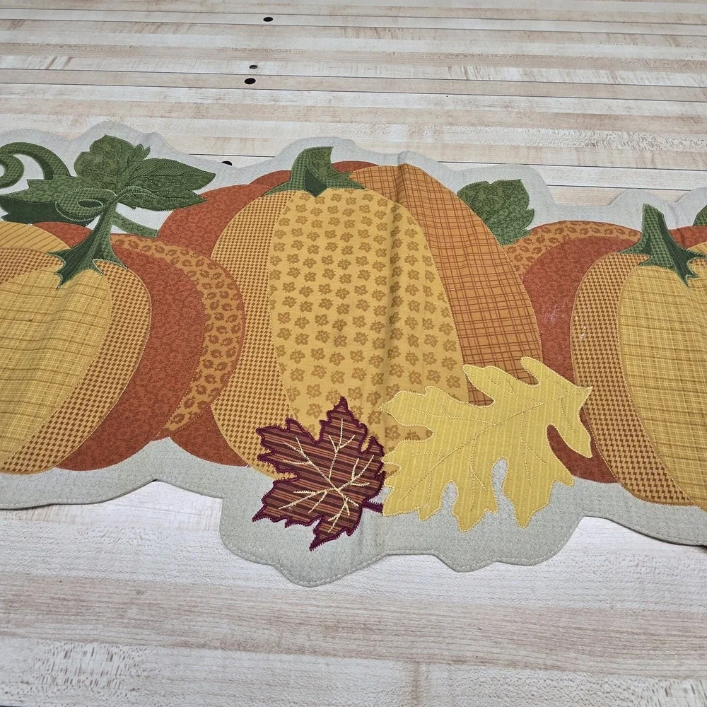 Harvest Fall Pumpkins Table Runner 14.5